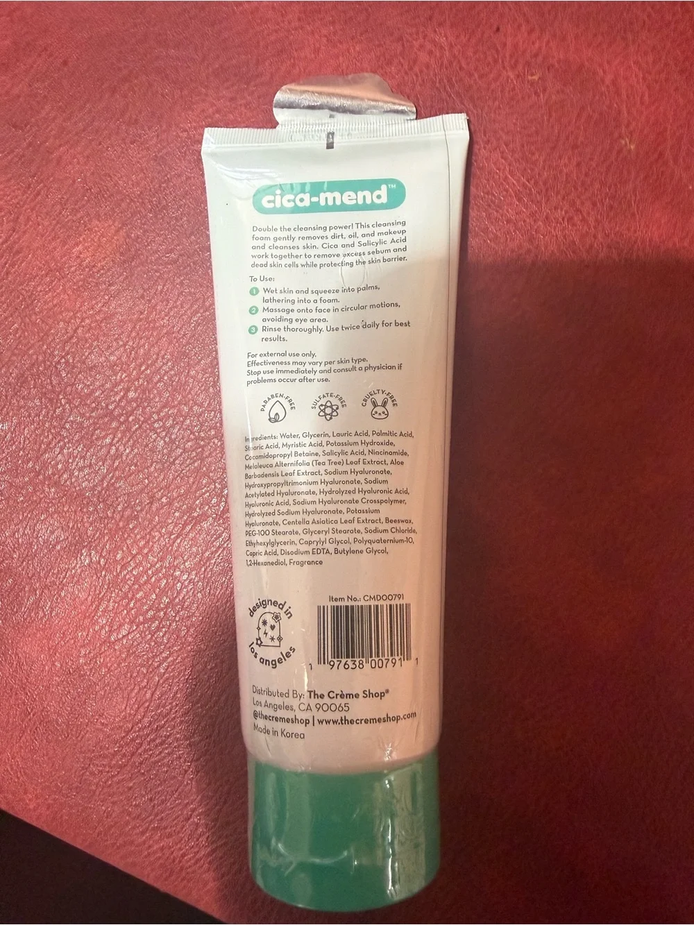 The Crème Shop cica-mend 2-in-1 Cleansing Foam Cica + Salicylic 5.07 fl oz